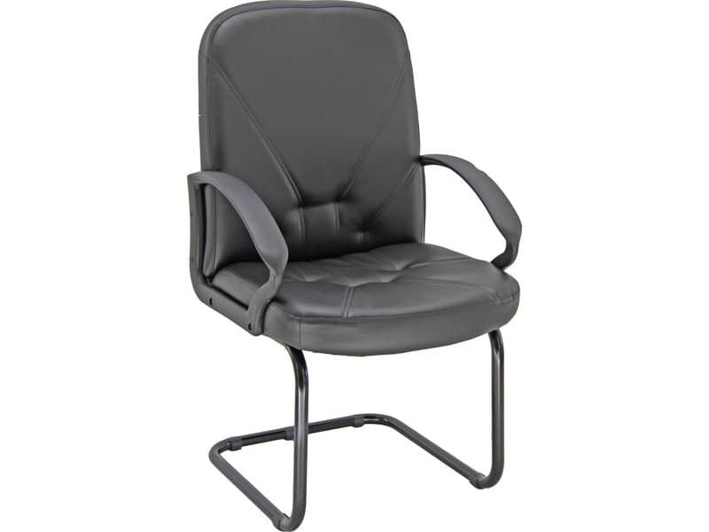 Poltrona visitatore su slitta Unisit Dante DNV Eco Smart – rivestimento ecopelle nero – DNV/KN