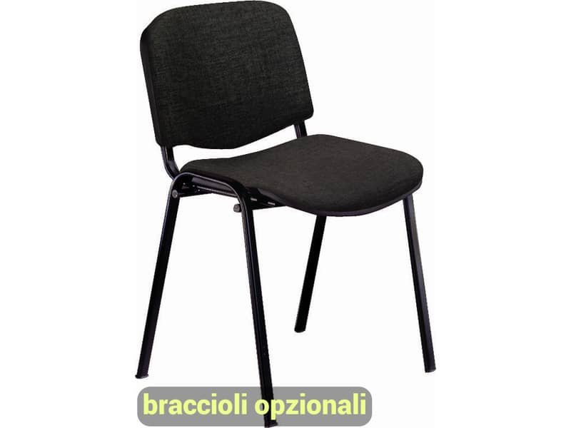 Sedia visitatore 4 gambe Unisit Dado D5S acciaio nero – rivestimento Eco – nero – conf. 4 pezzi – D5S/4/EN