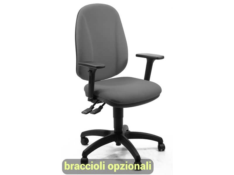 Sedia operativa girevole Unisit Giano GIGI Eco Smart rivestimento PPL grigio chiaro – braccioli opzionali – GIGI/EI