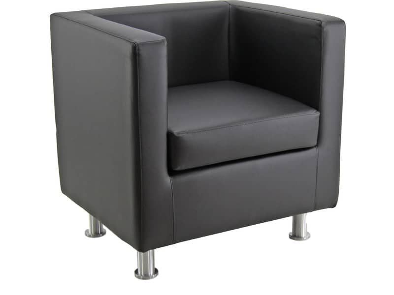 Divano attesa 1 posto Unisit Pragma PR1 schienale fisso – rivestimento tessuto ecopelle nero – PR1/KN