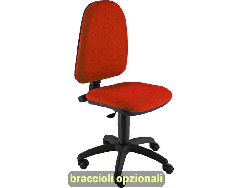 Sedia operativa girevole Unisit Jupiter JUSB/SB Eco smart – rivestimento Eco rosso – JUSB/SB/ER