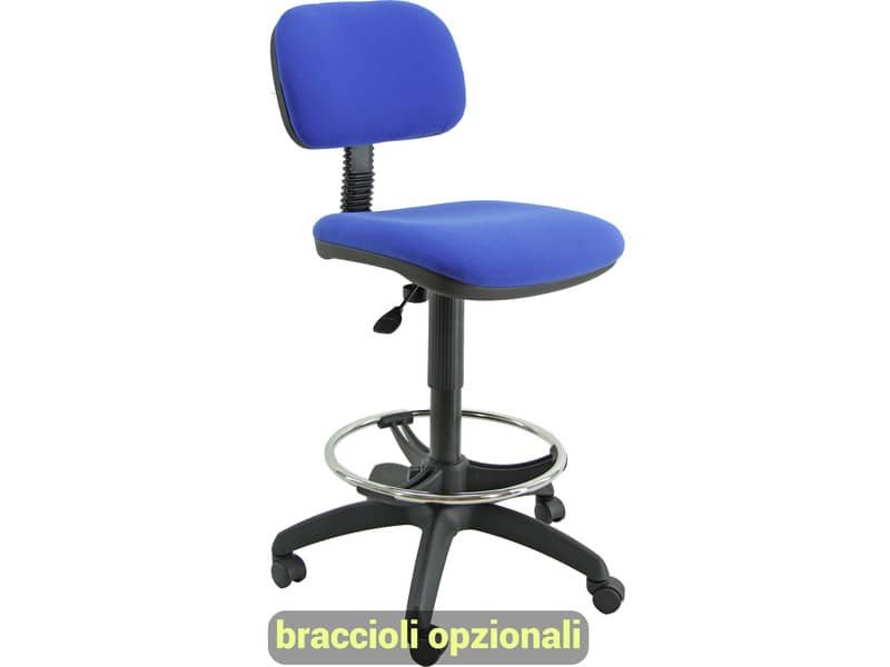Sgabello tecnico Unisit Esos EOE5S seduta alta – poggiapiedi telescopico – rivestimento Eco blu – EOE5S/EB