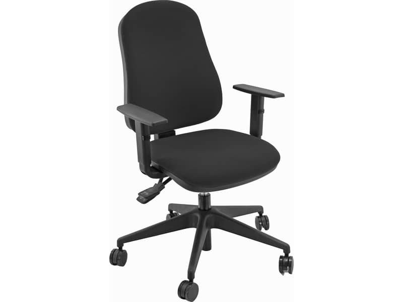 Sedia operativa girevole Unisit Simple SISY Eco Smart – rivestimento Eco nero – con braccioli – SISY/BR/EN