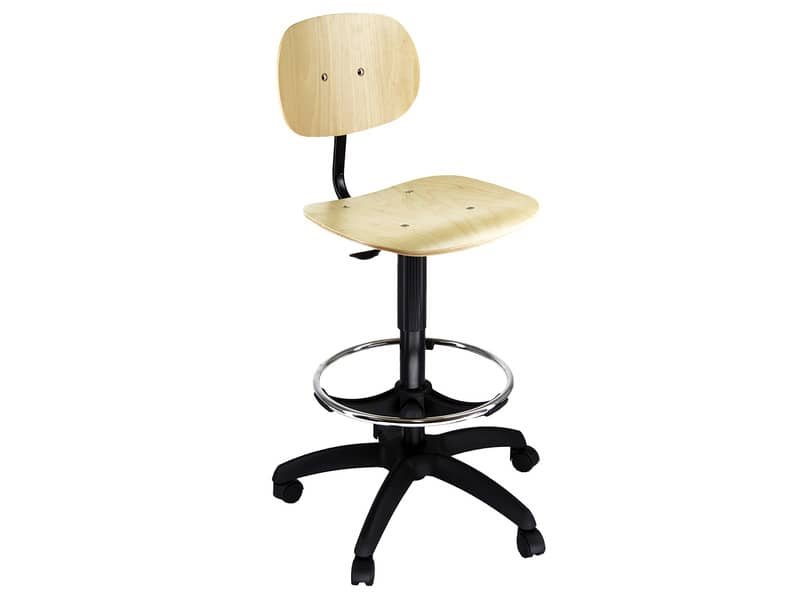 Sgabello tecnico Unisit Esos EOE7 alto – poggiapiedi telescopico – in faggio multistrato – EOE7