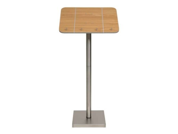 Leggio portamen— Securit© in legno e acciaio 54x36x115 cm naturale MCS-115-TE