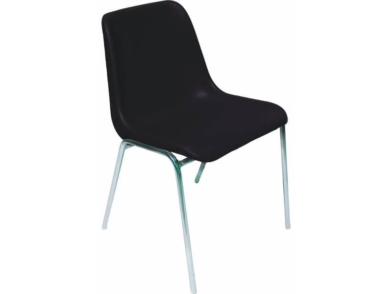 Sedia visitatore Unisit Esse ESC 4 gambe acciaio cromato – schienale fisso nero Conf. 5 pezzi – ESC/5/N