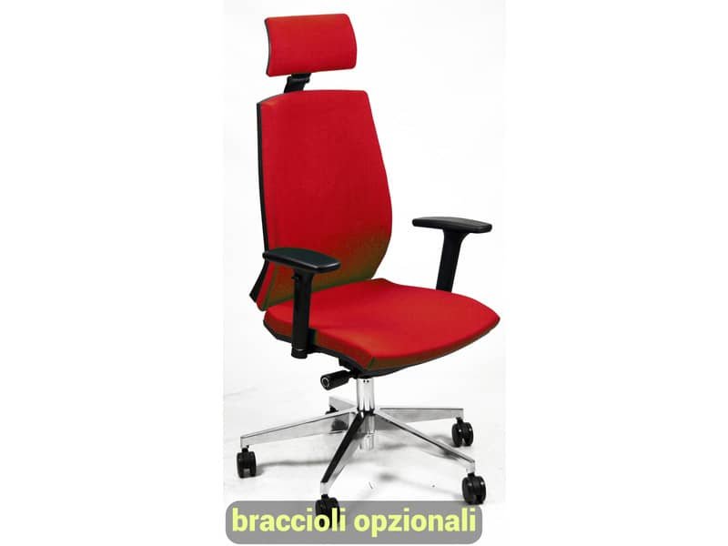Sedia operativa girevole Unisit Larissa LR1SB con poggiatesta – rivestimento ignifugo rosso – LR1SB/IR
