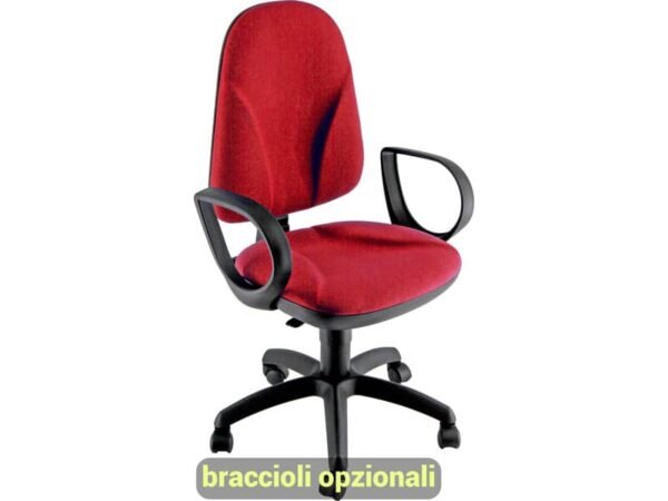 Sedia operativa girevole Unisit Team TMTMI Eco smart - schiuma sagomata - rivestimento Eco rosso - TMTMI/ER