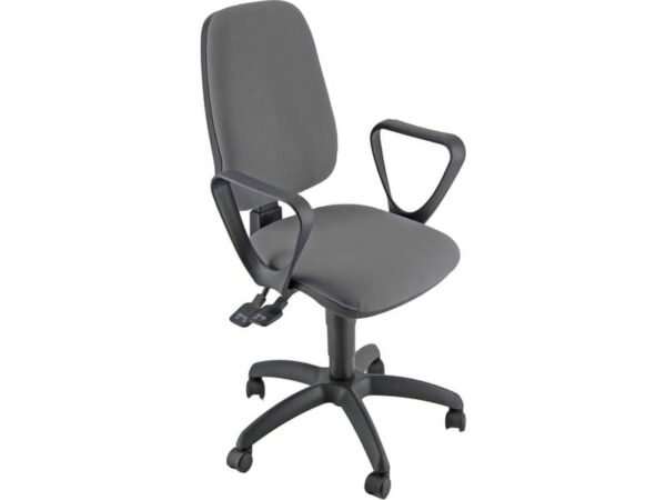 Sedia operativa girevole Unisit Leda LDAY Eco smart - schienale alto rivest. Eco grigio chiaro + braccioli LDAY/BR/EI