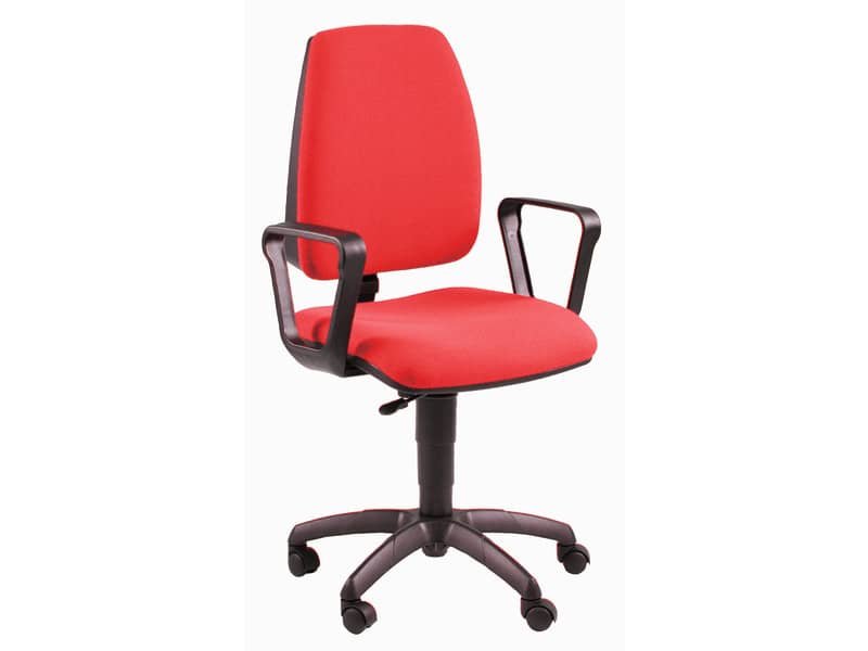 Sedia operativa girevole Unisit Jupiter JUBR Eco smart – rivestimento Eco rosso – con braccioli – JUBR/ER