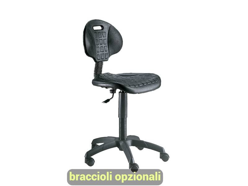 Sgabello tecnico Unisit Esos EOE3 basso poliuterano integrale nero – EOE3