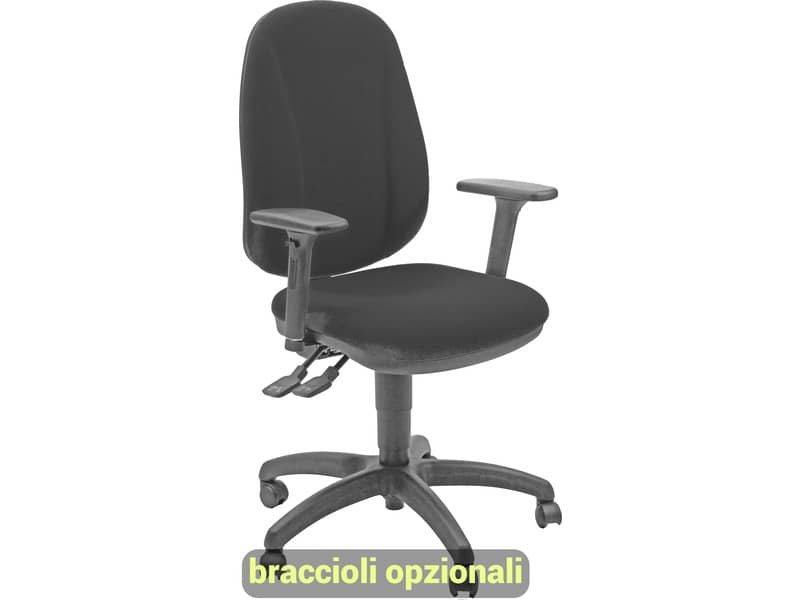 Sedia operativa girevole Unisit Giano GIGI Eco Smart rivestimento PPL nero – braccioli opzionali – GIGI/EN