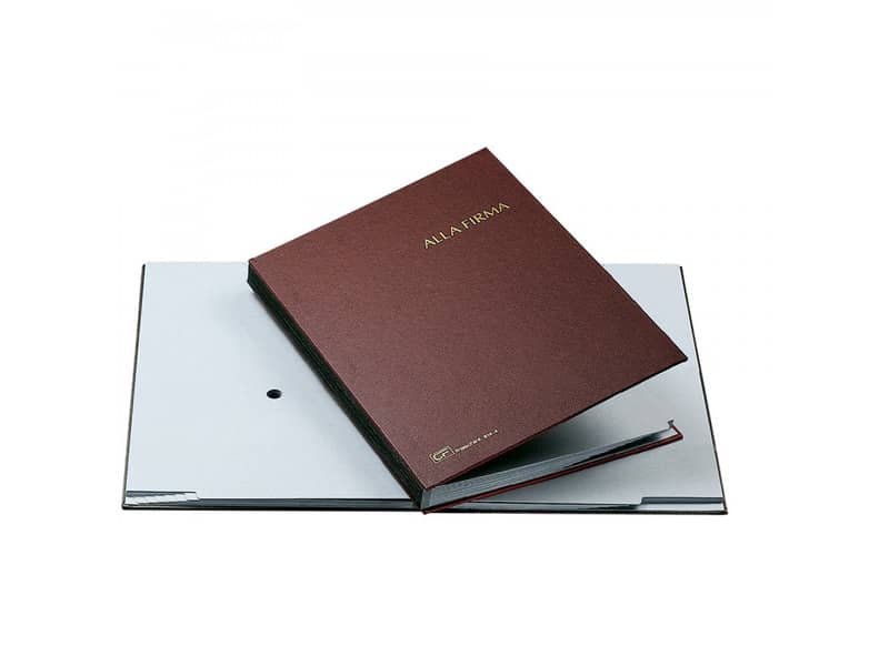 Libro firma Fraschini in carta-cartoncino con 14 scomparti 24×34 cm rosso – 614-A-DR