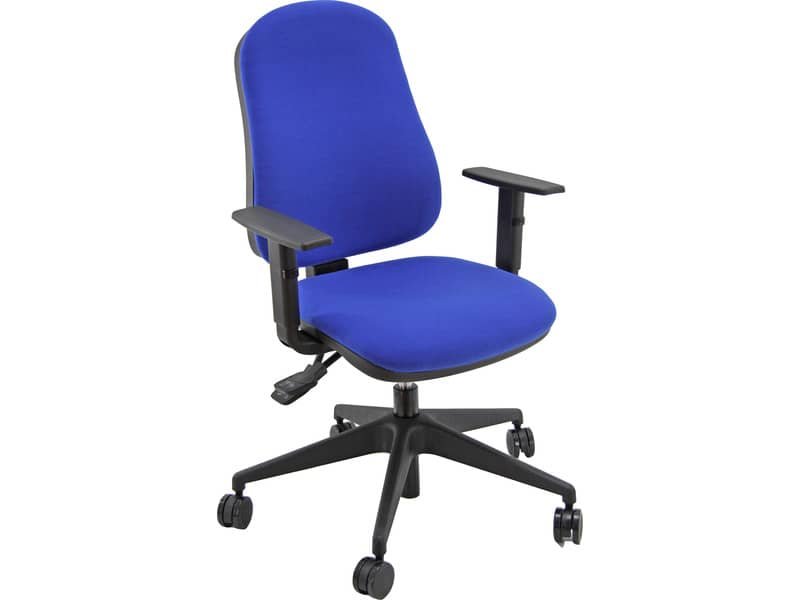 Sedia operativa girevole Unisit Simple SISY Eco Smart – rivestimento Eco blu – con braccioli – SISY/BR/EB