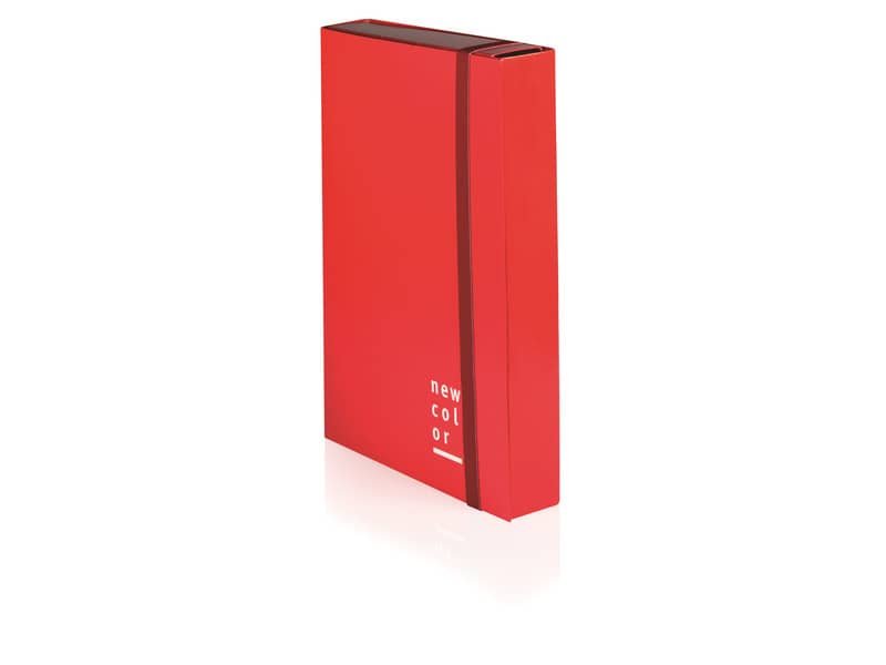 Cartella a 3 lembi con elastico piatto BREFIOCART NEW COLOR 25×35 cm dorso 10 cm arancio – 0221301.AR