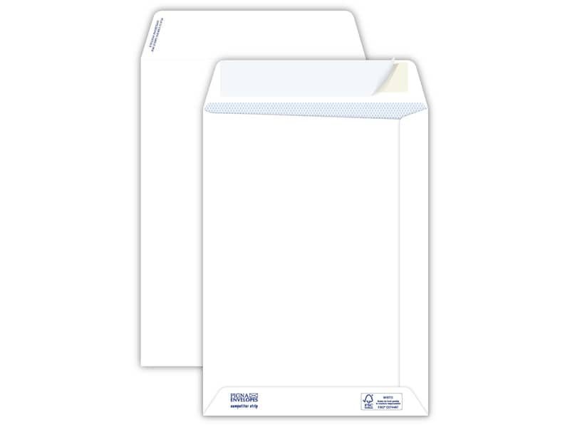 Buste a sacco bianche autoad. removibili Pigna Envelopes Competitor strip 100 g/mý 190×260 mm  conf. 500 – 0029525