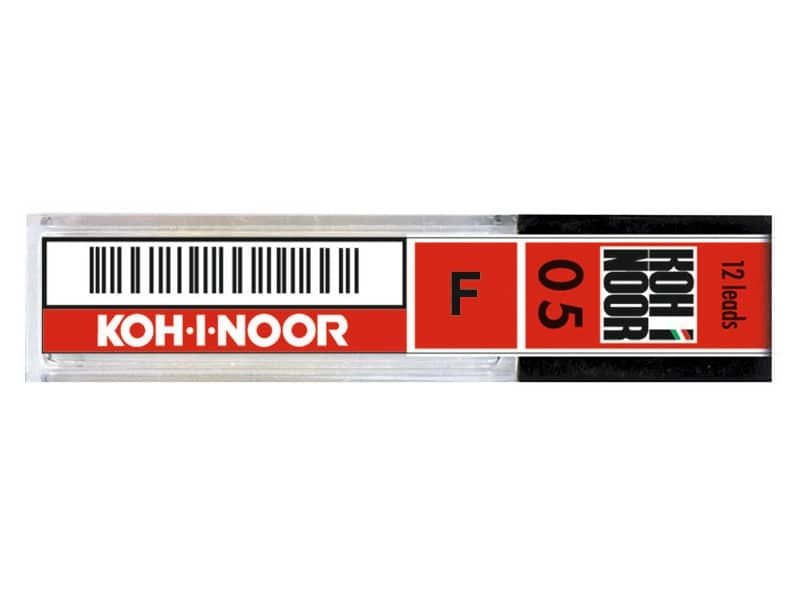 Astuccio mine per portamine KOH-I-NOOR 0,5mm – gradazione F 12 mine – E205-F