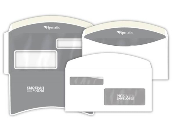 Buste con 2 finestre Pigna Envelopes FLY-Matic 2 80 g/mý 115x230 mm bianco conf. 1000 - 0224302