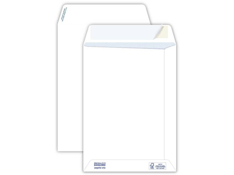 Buste a sacco bianche autoad. removibili Pigna Envelopes Competitor strip 80 g/mý 190×260 mm  conf. 500 – 0029472