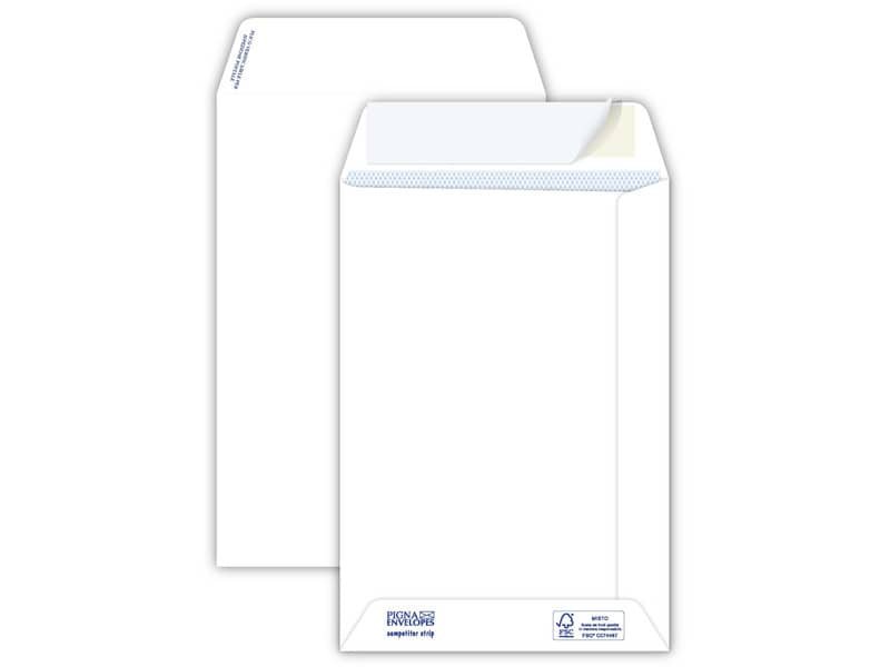 Buste a sacco bianche autoad. removibili Pigna Envelopes Competitor strip 80 g/mý 160×230 mm  conf. 500 – 0029463