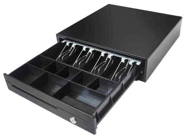 Cassetto portadenaro per banconote e monete nero 42x41x10 cm 3437