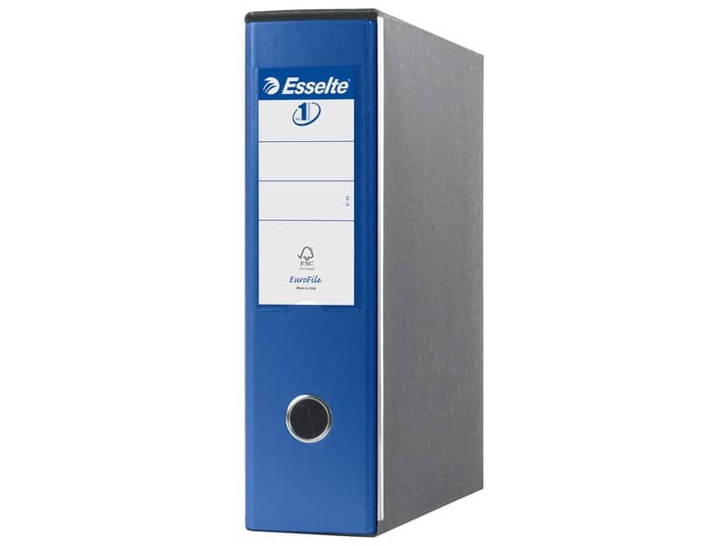 Registratori con custodia Esselte G53 Eurofile commerciale Dorso 8 cm cartone rivestito in PP blu – 390753050