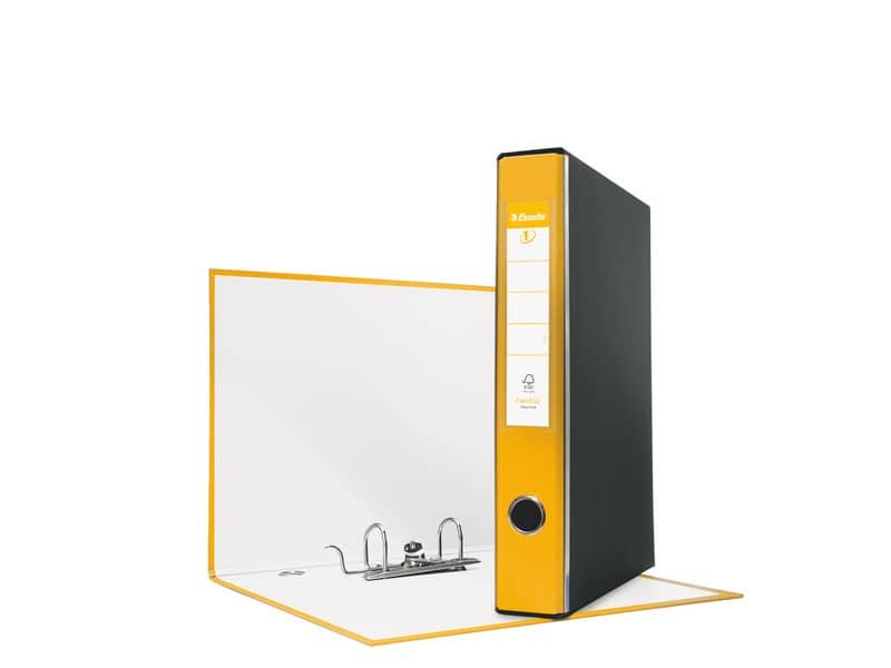 Registratore con custodia Esselte G52 EUROFILE commerciale dorso 5 cm cartone rivestito in PP giallo – 390752090