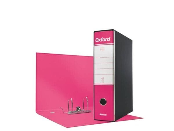 Registratore con custodia Esselte G83 Oxford commerciale 29,5x32 cm - dorso 8 cm fucsia - 390783900
