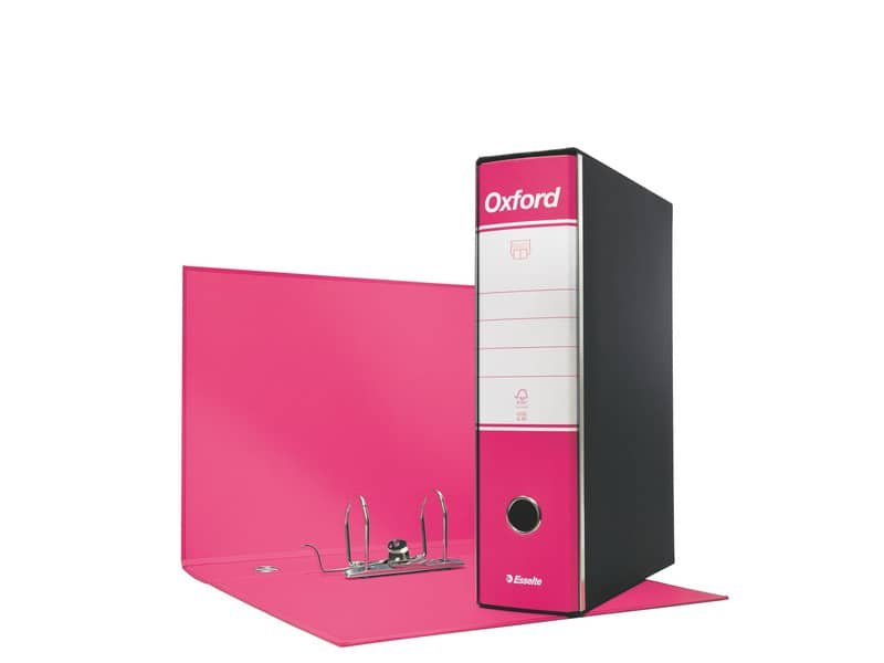 Registratore con custodia Esselte G83 Oxford commerciale 29,5×32 cm – dorso 8 cm fucsia – 390783900