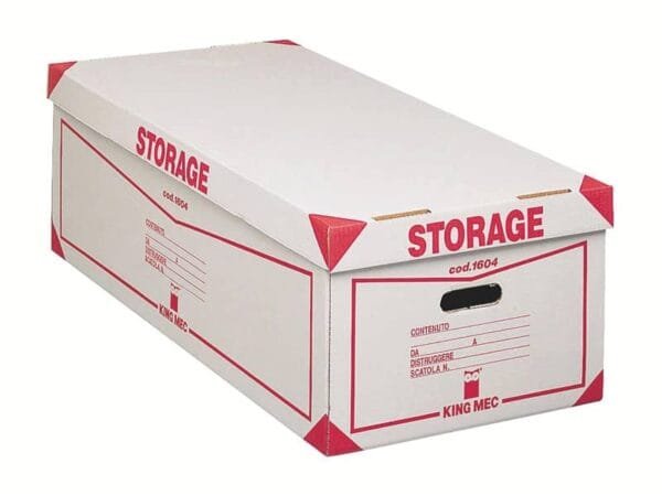 Contenitore 8 scatole archivio King Mec Storage 41x27x78 cm bianco 160400