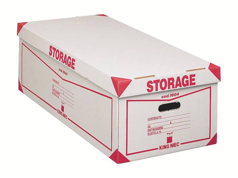 Contenitore 8 scatole archivio King Mec Storage 41x27x78 cm bianco 160400