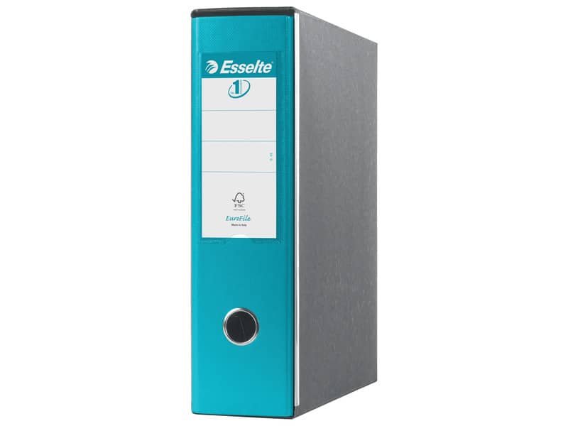 Registratori con custodia Esselte G53 Eurofile commerciale Dorso 8 cm cartone rivestito in PP turchese – 390753800