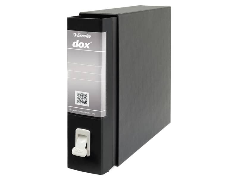 Registratore a leva DOX2 Protocollo 28,5×35 cm – dorso 8 cm nero D26210