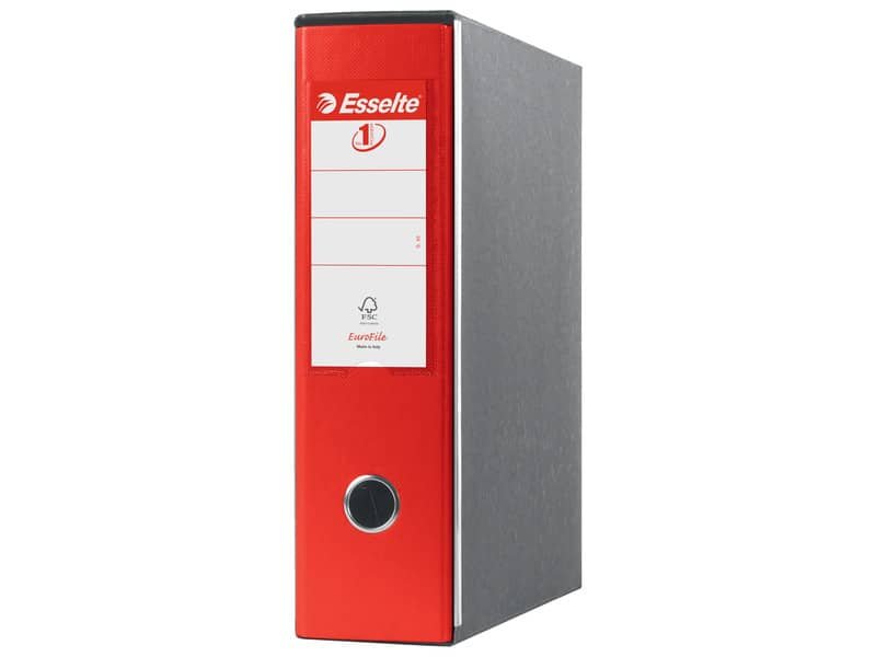 Registratore con custodia Esselte G53 Eurofile commerciale Dorso 8 cm cartone rivestito in PP rosso – 390753160