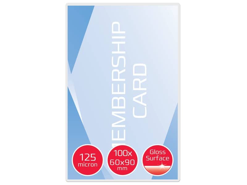 Pouches per plastificatrici a caldo GBC 2×125æm finitura lucida formato businnes card 6×9 cm – Conf. 100 pezzi – 3743157