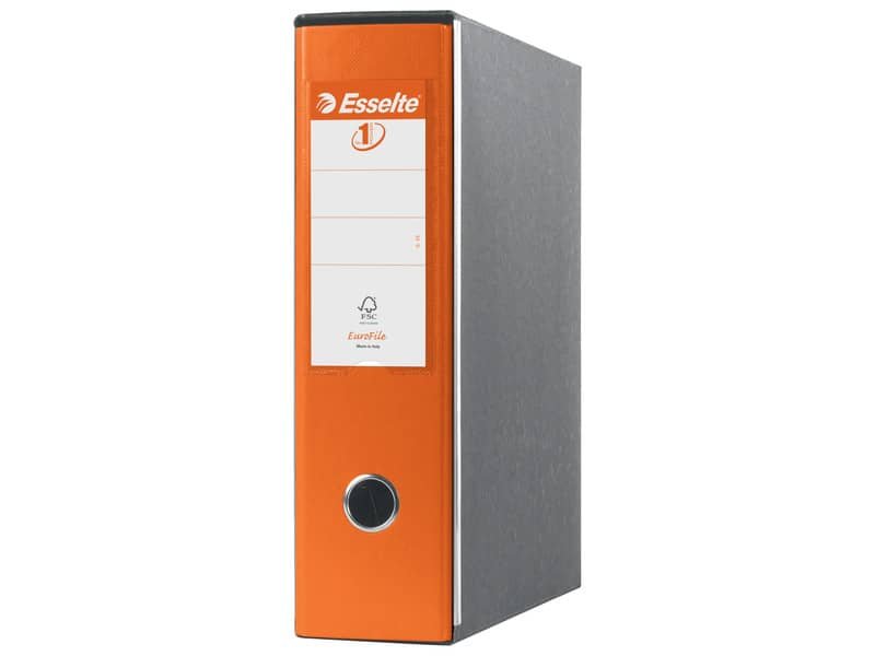 Registratori con custodia Esselte G53 Eurofile commerciale Dorso 8 cm cartone rivestito in PP arancione – 390753200