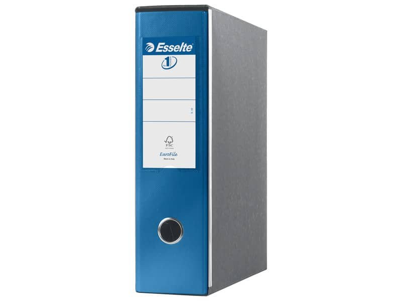 Registratori con custodia Esselte G53 Eurofile commerciale Dorso 8 cm cartone rivestito PP blu metallizz. – 390753960