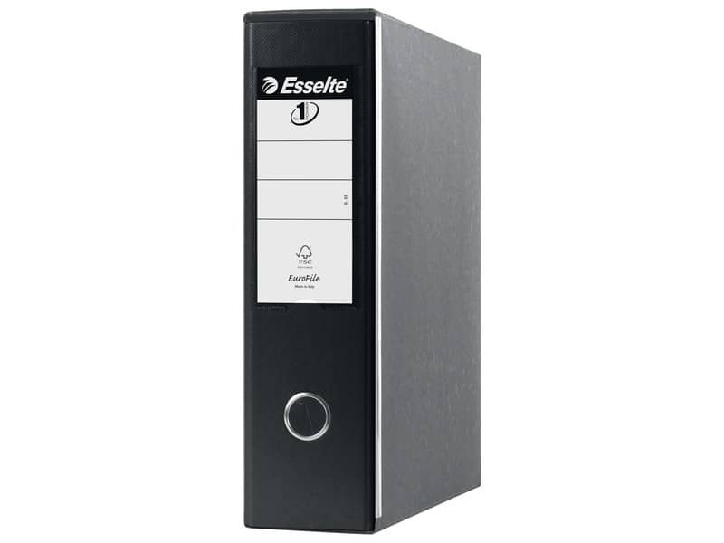 Registratore con custodia Esselte G53 Eurofile commerciale Dorso 8 cm cartone rivestito in PP nero vivida – 390753130