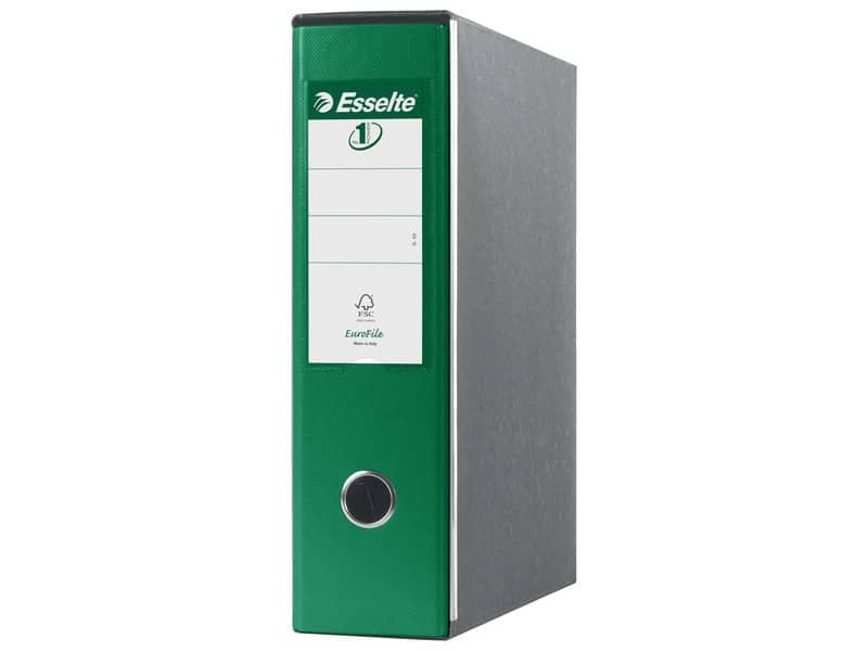 Registratori con custodia Esselte G53 Eurofile commerciale Dorso 8 cm cartone rivestito in PP verde – 390753180