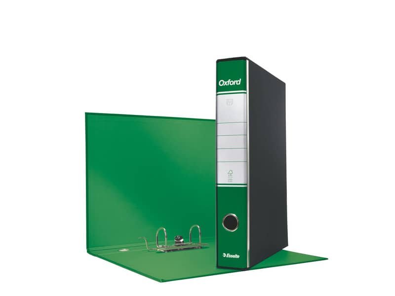 Registratore con custodia Esselte G82 Oxford commerciale 29,5×32 cm – dorso 5 cm verde – 390782180