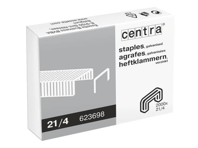 Punti per cucitrici CENTRA 21/4 mm passo 6 conf. da 2000 – 623698