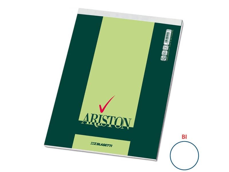 Blocco con punto metallico Blasetti Ariston – 70 ff 60 g/mý A4 – fogli bianchi – 1071