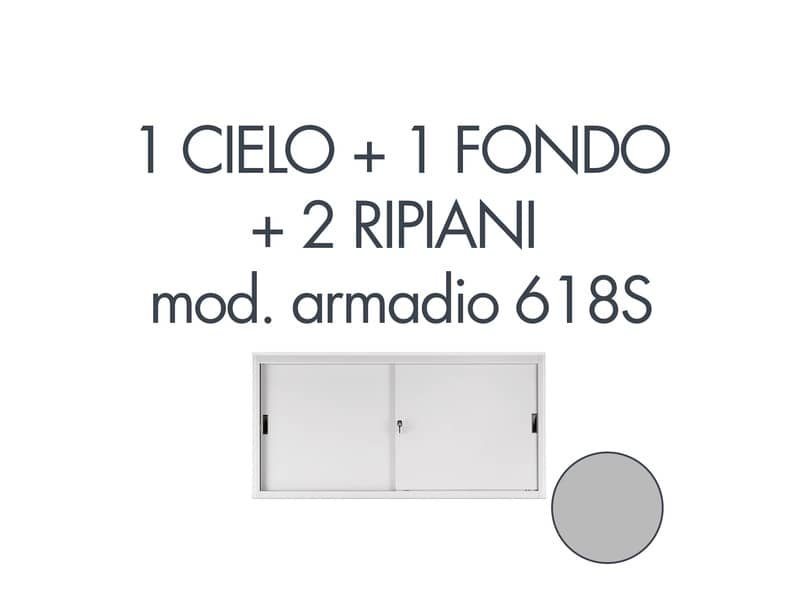 Set 1 cielo + 1 fondo + 2 piani per armadio Tecnical 2 618S grigio GRIGIO – 805141163032