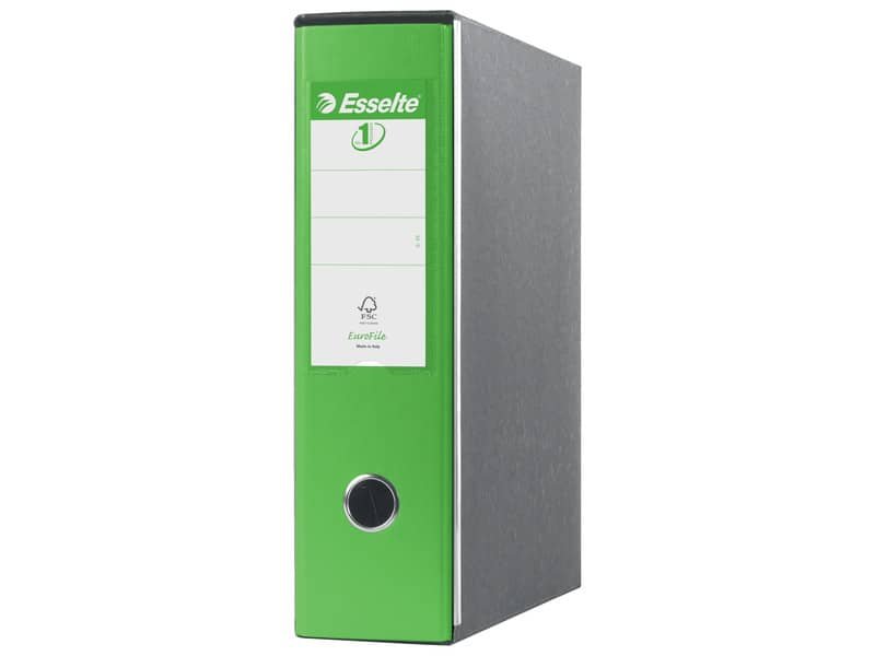 Registratori con custodia Esselte G53 Eurofile commerciale Dorso 8 cm cartone rivestito in PP verde vivida – 390753940