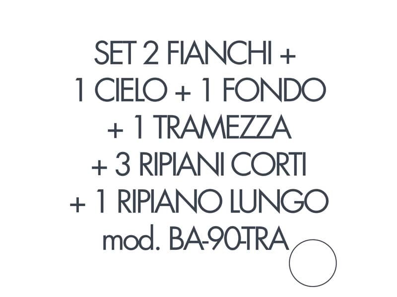 Set 2 fianchi+1 cielo+1 fondo+1 tramezza +3 piani corti+1 piano lungo per armadio Tecnical 2 BA-90-TRA bianco 805141163071