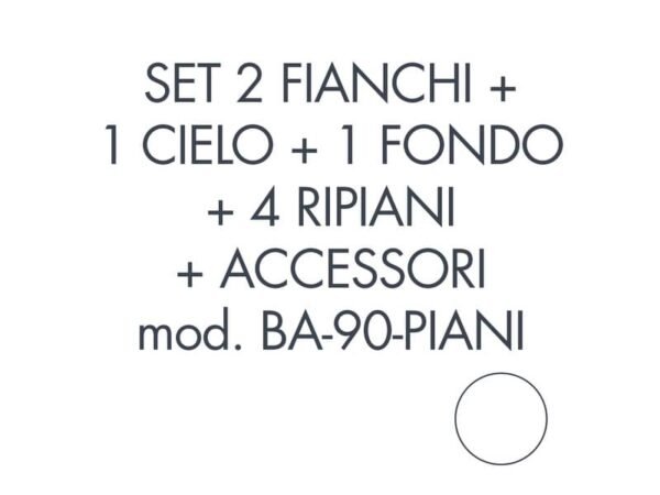 Set 2 fianchi + 1 cielo + 1 fondo + 4 ripiani + accessori per armadio Tecnical 2 BA-90-PIANI bianco - 805141163067