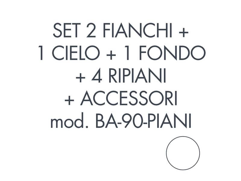 Set 2 fianchi + 1 cielo + 1 fondo + 4 ripiani + accessori per armadio Tecnical 2 BA-90-PIANI bianco – 805141163067