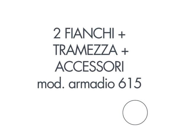 Set 2 fianchi + 1 tramezza + accessori + istruzioni per armadio Tecnical 2 615 bianco - 805141163041