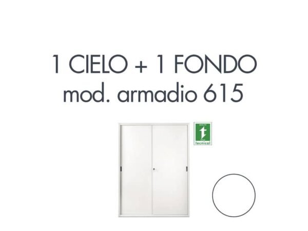 Set 1 cielo + 1 fondo per armadio Tecnical 2 615 bianco 805141163043