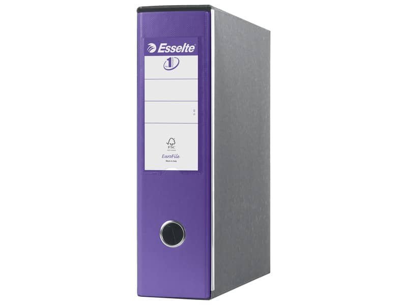 Registratori con custodia Esselte G53 Eurofile commerciale Dorso 8 cm cartone rivestito in PP lilla – 390753950